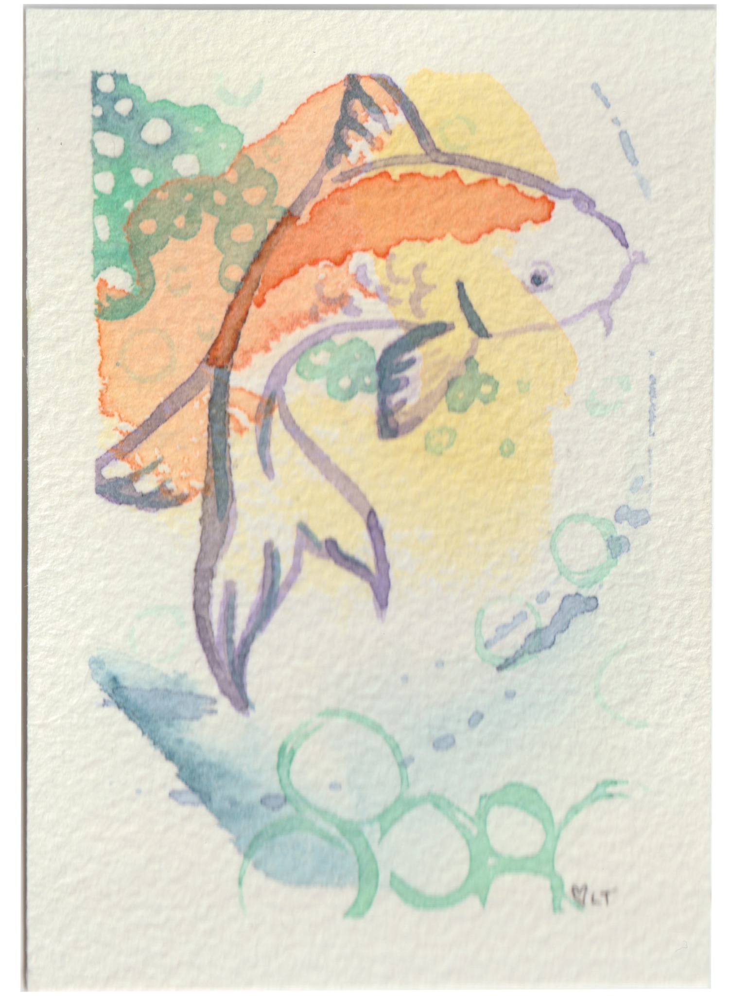 Koi, original watercolor by Lori Tucker