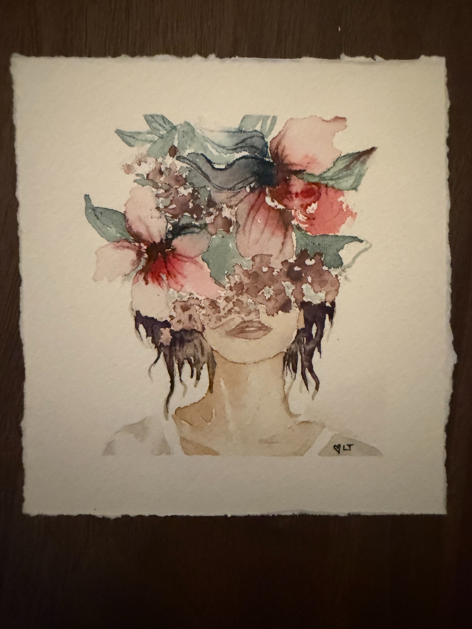 Flower Head, original watercolor by Lori Tucker